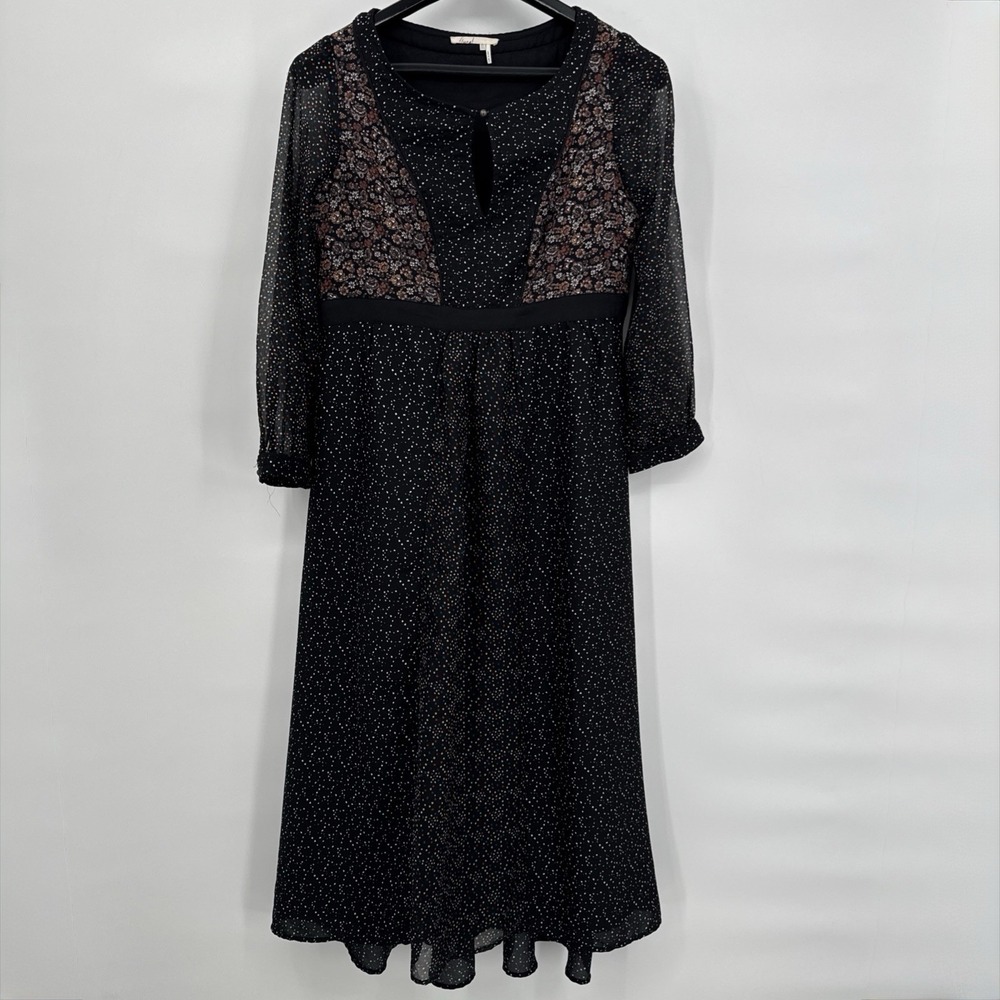 Anthropologie Floreat CountrySide Floral Mixed Print Prairie Dress Sz 8 Retro